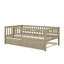 Lit de jour en bois rustique avec lit gigogne sous le lit et garde-corps de style barrière-1442121045