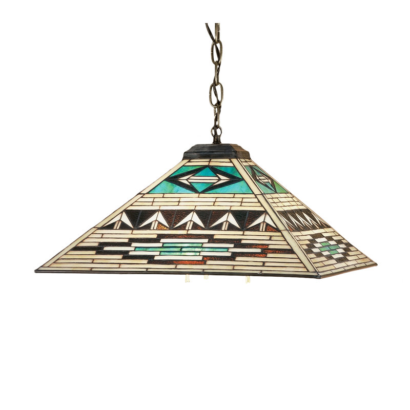 Mcatee 3 - Light Mahogany Bronze Pool Table Lights Pendant