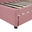 Lit de jour rembourré avec lit gigogne Canapé-lit simple sans sommier, tissu en lin (rose)-131374024-131374027