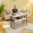 Modern Computer Desk Foldable Desktop with Rotating Wheels-1949330823
