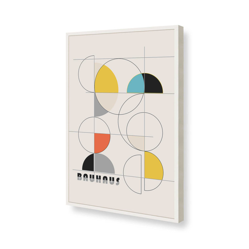 Impression de couleurs printanières du Bauhaus, H 21 po x l 17 po, Blanc opaque