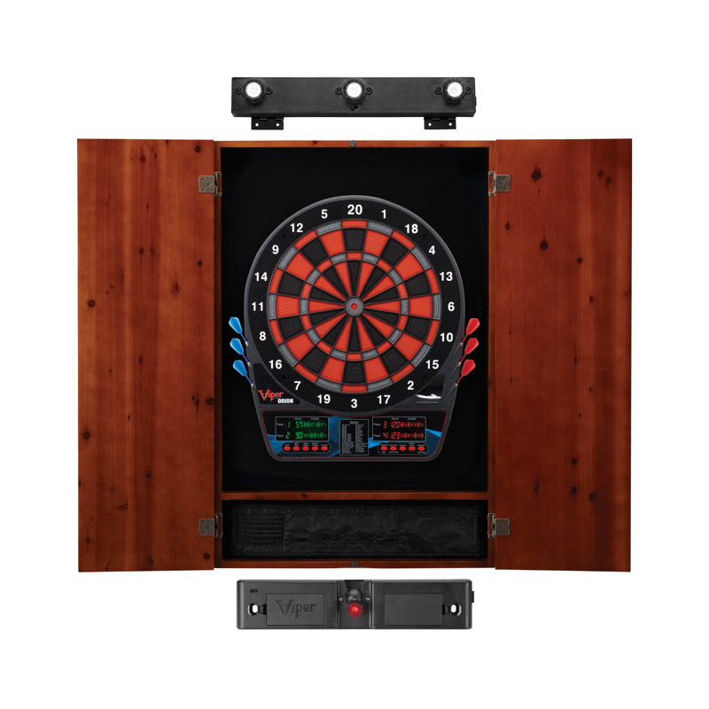 Ensemble d’armoire et de jeu de fléchettes électronique Orion avec fléchettes