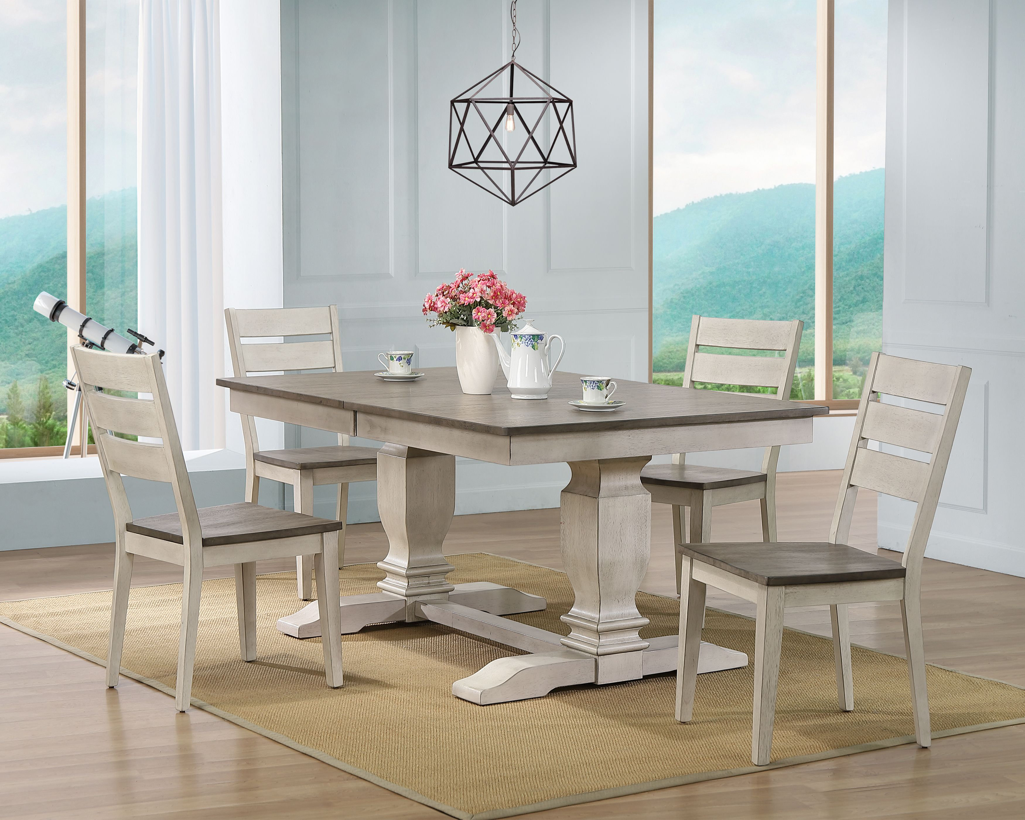 Rosalind Wheeler Pardo 5 Piece Extendable Rubber Solid Wood Dining Set Wayfair