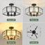 Plafonnier hexagonal semi-encastré à 4 lumières