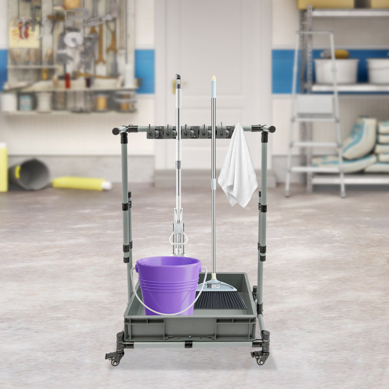 Support mobile pour balai et vadrouille (capacité de charge: 220,46 lb)
