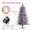Arbre de Noël artificiel pin de montagne 6,5 pi pré-éclairé, arbre de Noël enneigé, arbre de Noël à charnière avec 400 lumières DEL et 990 branches pour la décoration des fêtes, vert