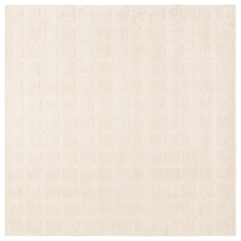 Naoya Hand Tufted Wool Pile Geometric Rug, Square 6'