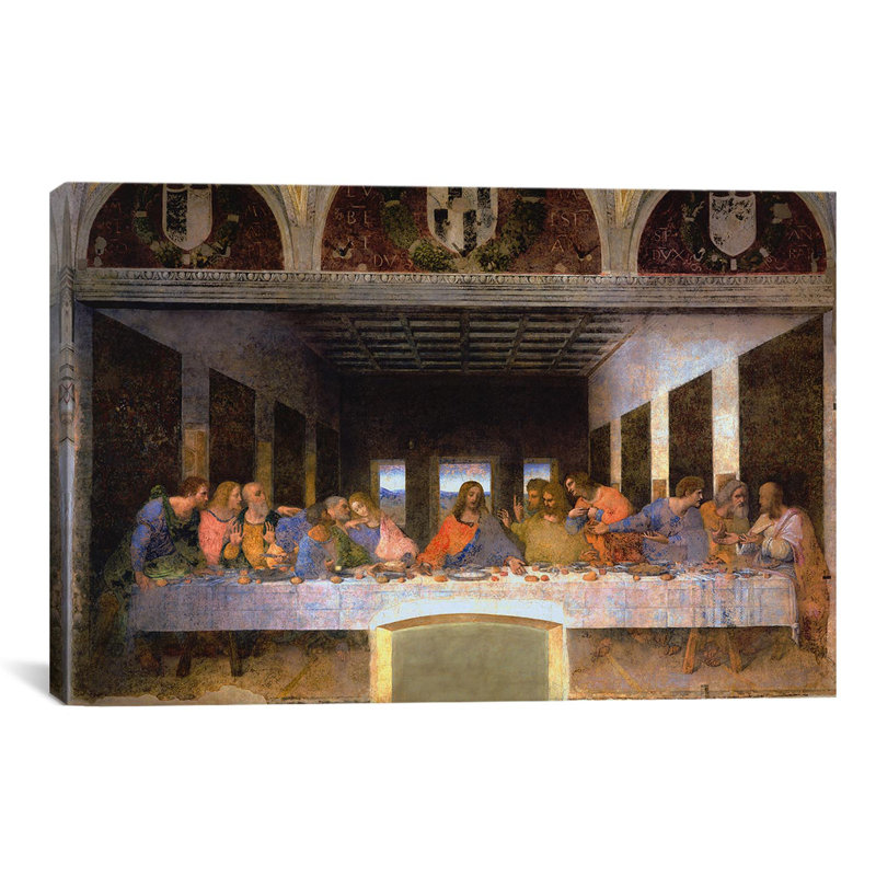 «The Last Supper, 1495-1498» par Leonardo Da Vinci, reproduction, Toile, H 12 po x l 18 po x P 1,5 po