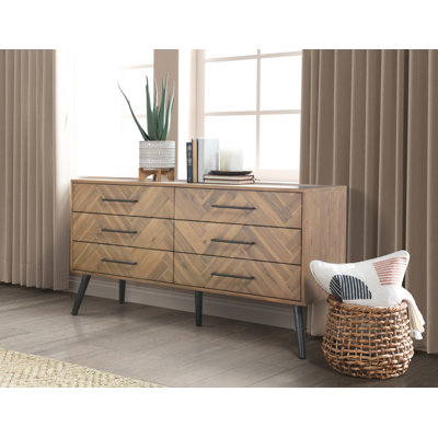 Markera Solid Wood 61'' W 6 - Drawer Dresser