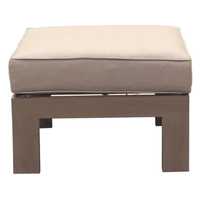 Tabouret de pied de patio au confort exceptionnel - aluminium, coussin, aluminium à grain de bois élégant avec coussin en mousse résistant aux intempéries
