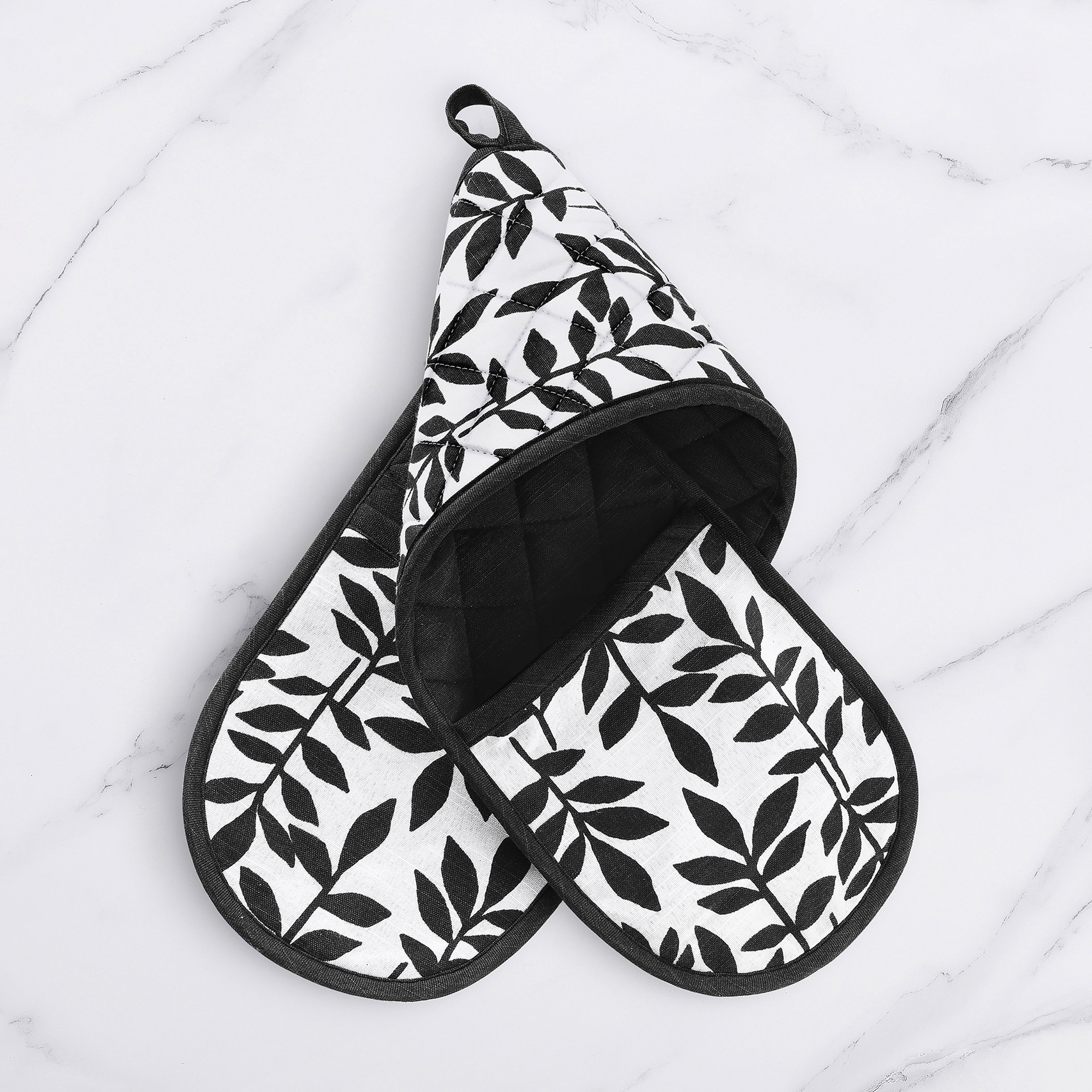 Marble Texture Print Oven Mitts And Pot Holders Sets - View #4