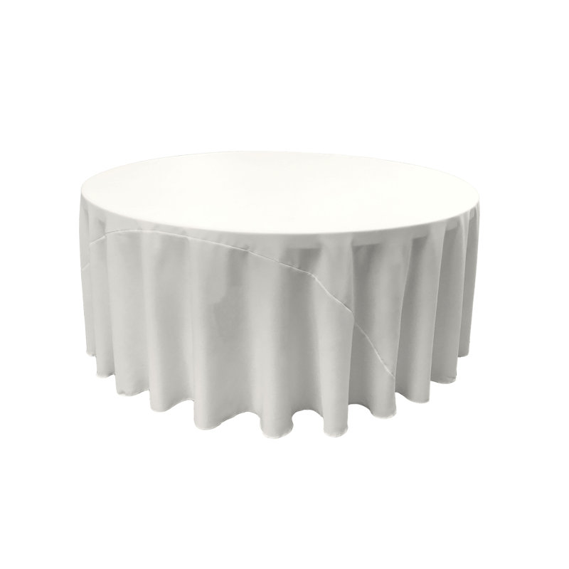 Nappe unie de couleur unie - Basics by Wayfair ™, Blanc, Rond 120 po
