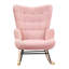 Tufted Rocking Chair, Modern Scandinavian Bouclé Accent Chair with Solid Wood Runners, Beige/Light Grey/Dark Grey/Pink-368683862