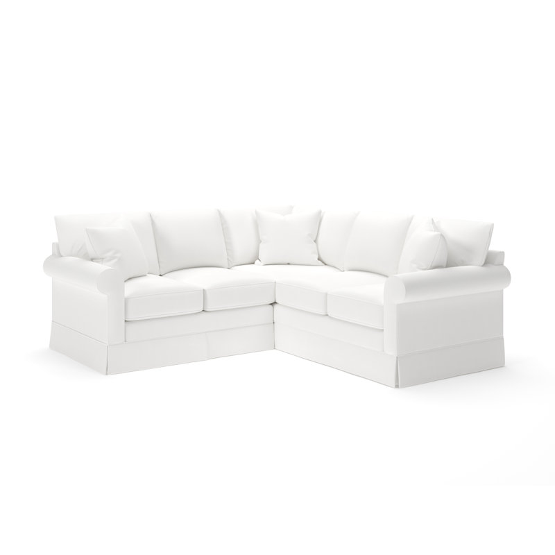Friedman Upholstered L-Shaped Sectional Symmetrical, Bayou Off White Canvas