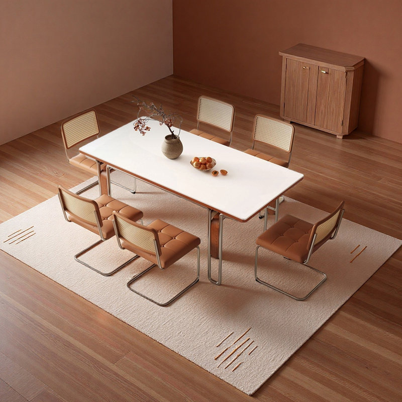 Table à manger exquise et sophistiquée, 7 pièces : table, 6 chaises, H 29,52 po x l 55,11 po x P 31,49 po
