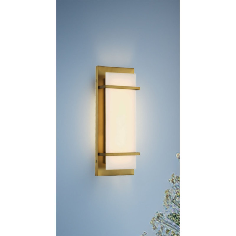 Quaadir Steel LED Flush Mounted Sconce, Brass