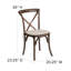 Arquit Series Stackable Wood Cross Back Bistro Dining Chair with Cushion-1880886580-1980228610
