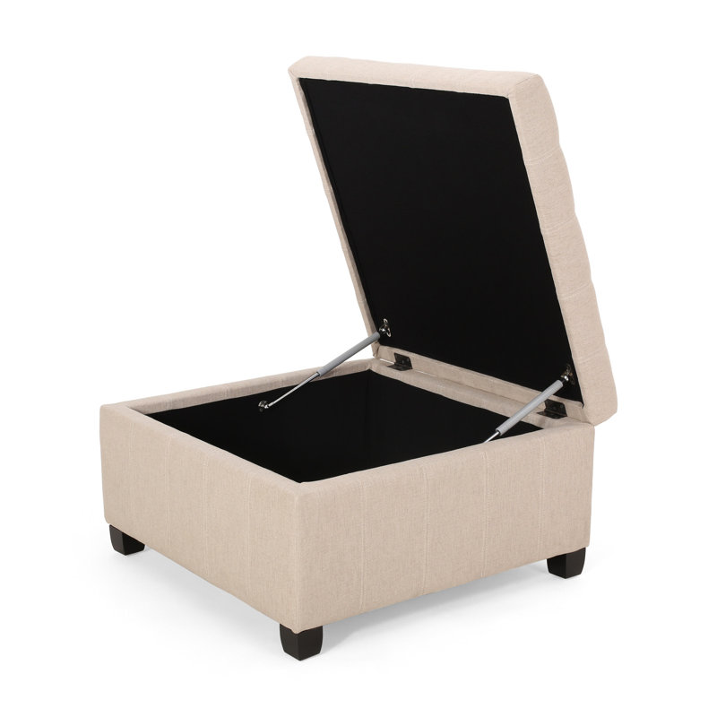 In Wheat - Soft Upholstery, Design, Birch Legs Dark Brown, 30,21 po x 18,45 po pour les pieds en tissu brun, 31 x 31 x 18,6, espace de rangement