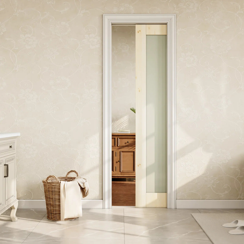Porte coulissante en pin 1-Lite, 32 po x 96 po