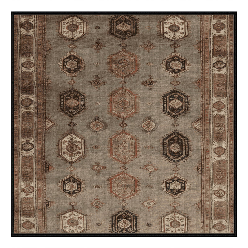 Tapis brun lavable à la machine, Carré 6 pi