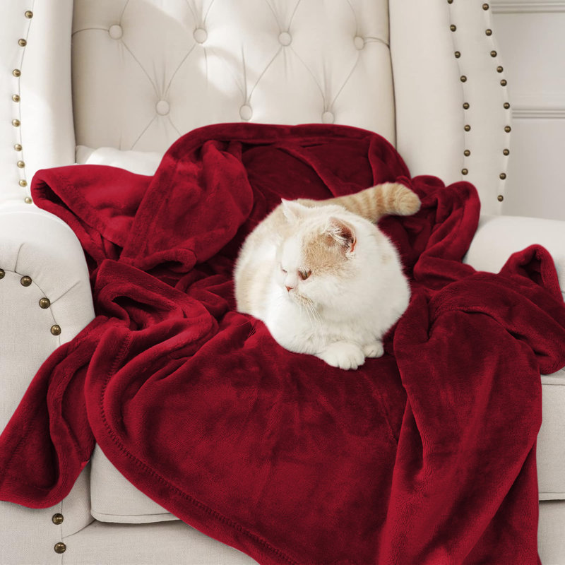 Couverture en molleton grand - 300 g / m², Bourgogne, Grand lit