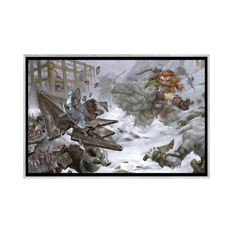Ranger dans la neige - reproduction d'art murale - toile encadrée, Argent, H 40 po x l 26 po