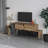 Modern TV Stand with Numerous Shelves, Oak & Black, 67.5 x 23.6 x 14.0 inches | 100% Melamine Coated Particle Board, Soft-Close Hinges | Stylish Design for Living Room & Entertainment Spaces, Durable & Elegant-1371180642