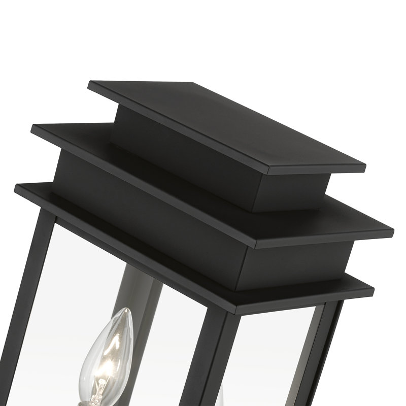 Tête de lanterne câblée noire à 2 lumières H 16,75 po Anaejah