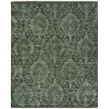 Wool Damask Area Rug in Gray