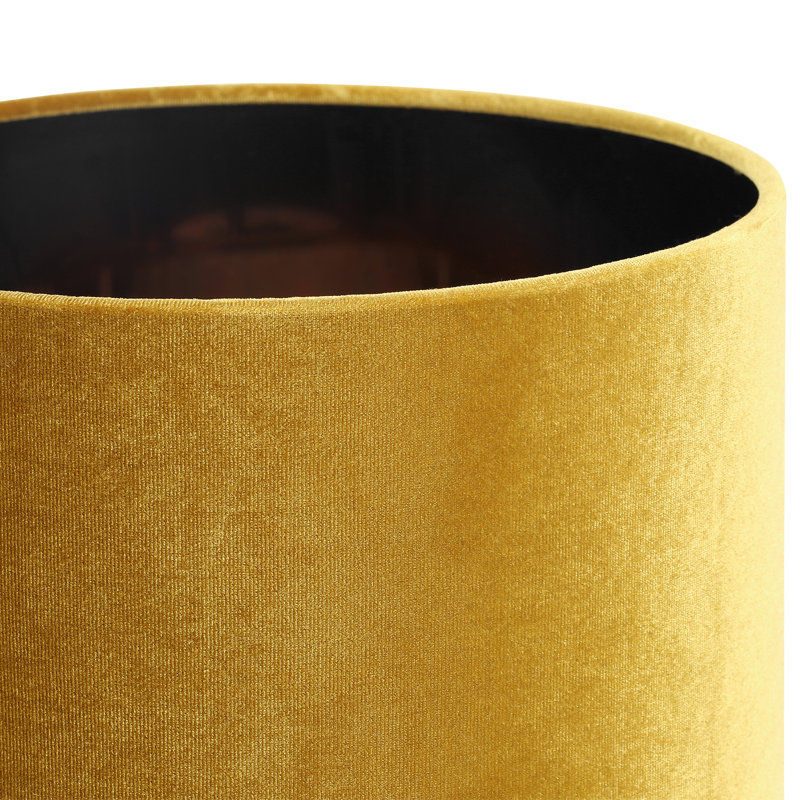 Aimon 16cm H Velvet Drum Lamp Shade ( Clip On ), Mustard