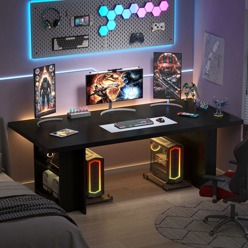 Hulste 70" Executive Desk, Black, Black