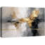 Abstrait neutre, horizon doré, œuvre d'art moderne, impression de giclée sur toile encadrée-126093401-126093404