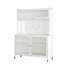 Armoire de cuisine, armoire de rangement haute avec portes en verre et tablettes réglables, armoire de cuisine, salon, salle à manger, blanc