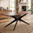 69.3" Rectangle Pedestal Dining Table With Metal Frame For 4-6 People-1884469439