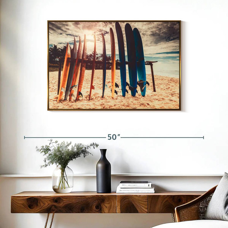 Support de planche de surf, Cadre flottant doré, 37 po x 25 po