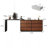 Modern Vanity Desk with 6 Drawers and Rotatable Extension Table, Walnut Finish