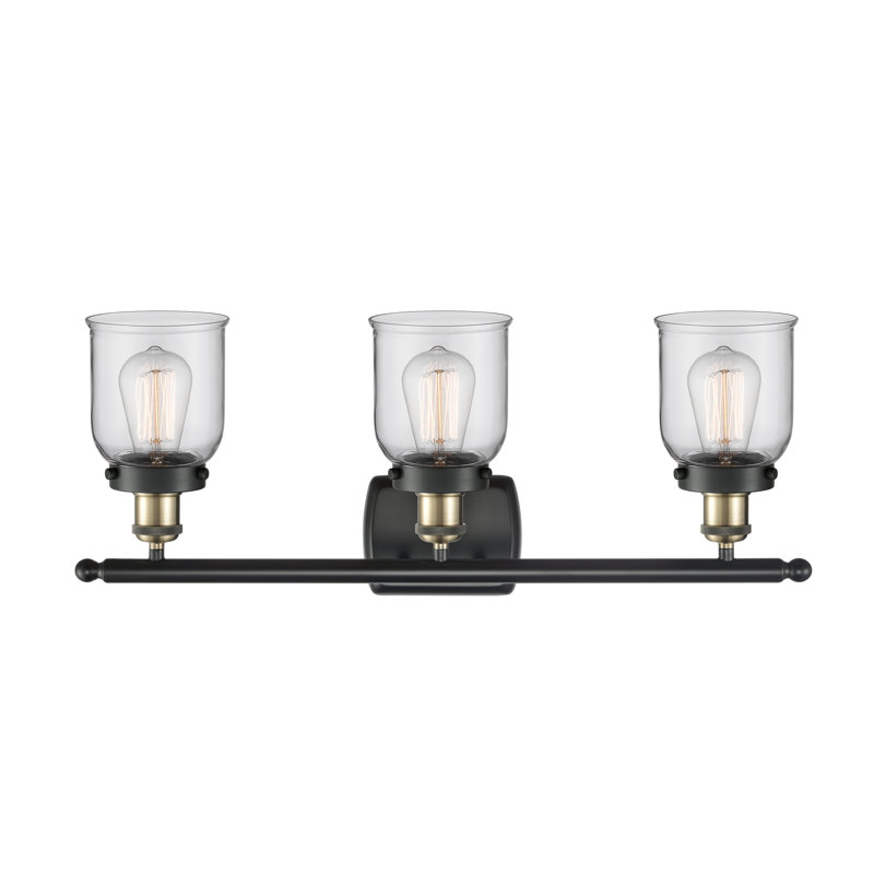Éclairage pour meuble-lavabo 3 lumières 26 po Ballston Urban Bell, Clair, Incandescent, Laiton antique noir