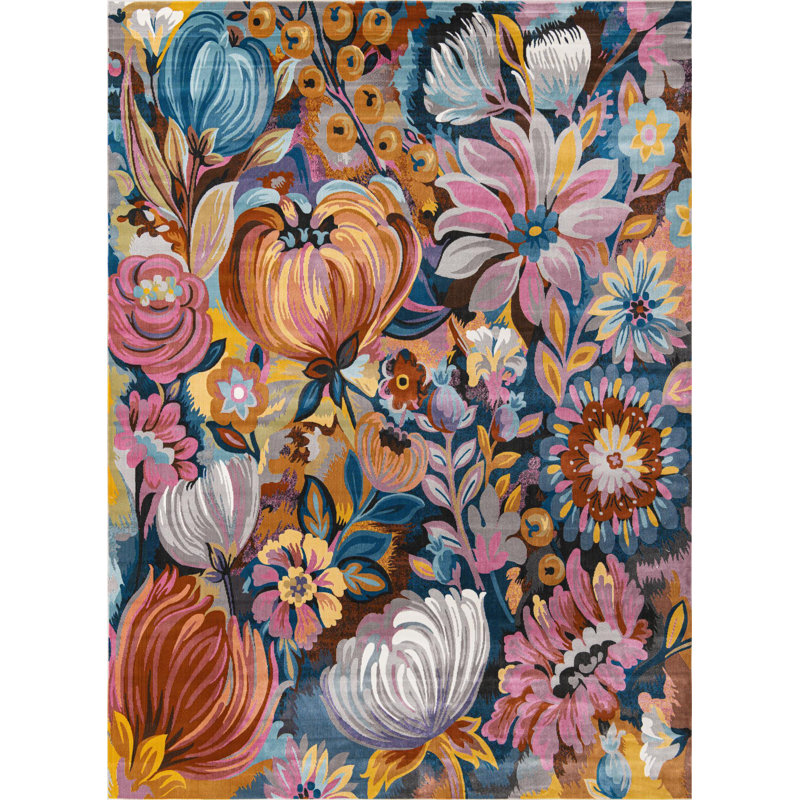 Floral Indoor Rug, Rectangle 9' x 12'