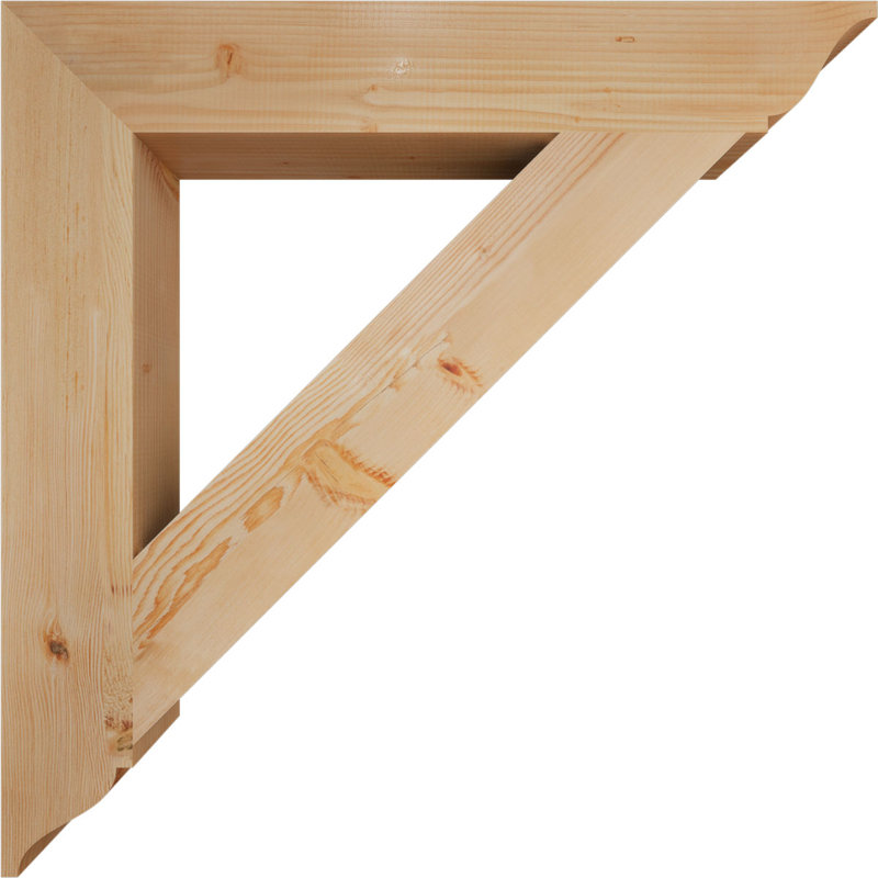 H 5,5 po x l 40 po x Support en bois / corbeau, Sapin de Douglas, H 40 po x l 5,5 po x P 40 po