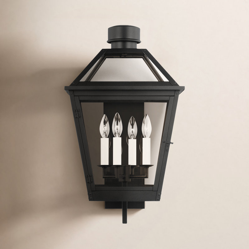 Composite Wall Light, Textured Black, 24.5" H x 13.75" W x 14.5" D
