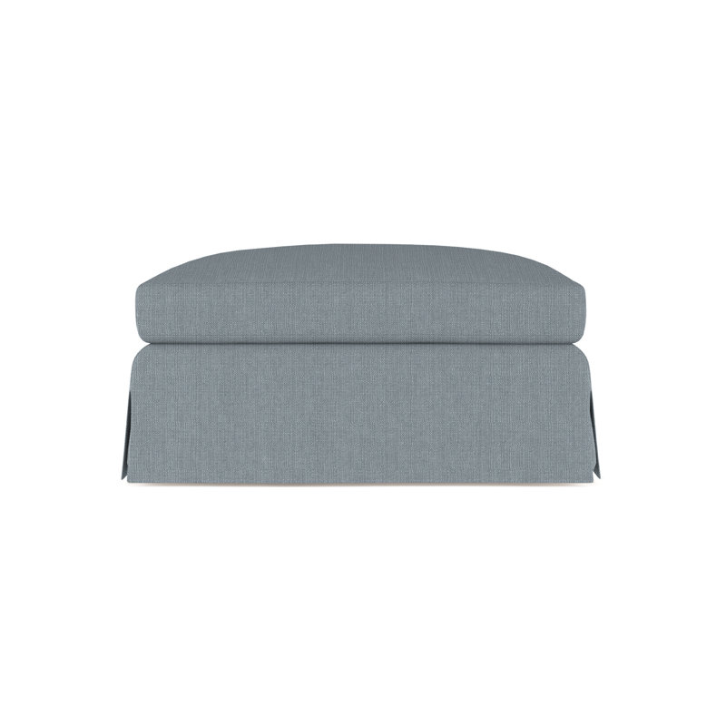 Ludlow Ottoman, Plush Velvet Oyster, Weathered