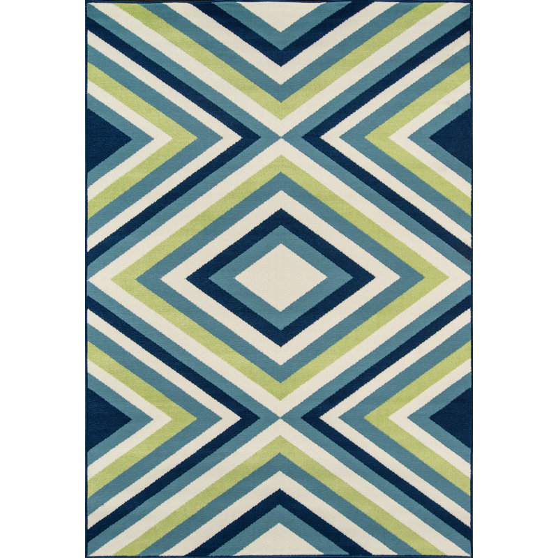 Turnbow Geometric Indoor / Outdoor Rug, Rectangle 3'11" x 5'7"