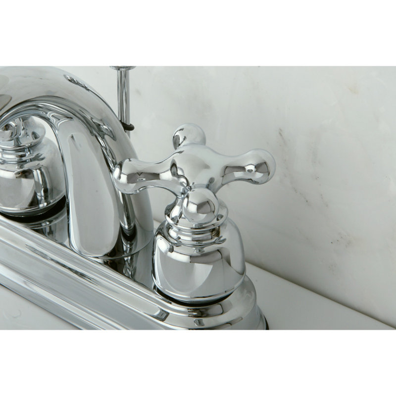 Restoration Centerset Bathroom Faucet with Drain Assembly, Polished Chrome