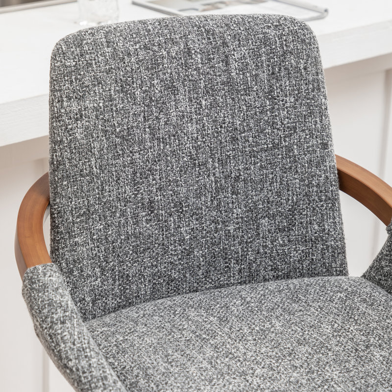 Swivel Upholstered Counter Stool, Counter Stool (63.5cm Seat Height), Light Grey