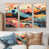 Toile naturelle avec cadre flottant