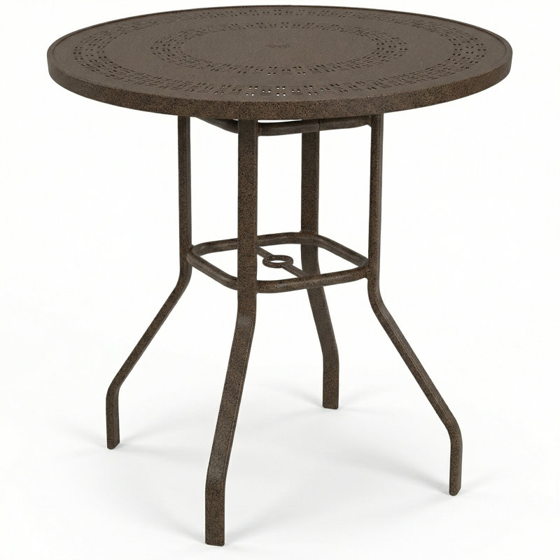 Windward Outdoor Mayan 42" Round Balcony Table, Bronze Age