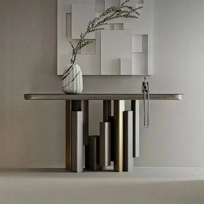 Console de style italien simple et luxueuse, H 33,5 po x l 63 po x P 13,8 po