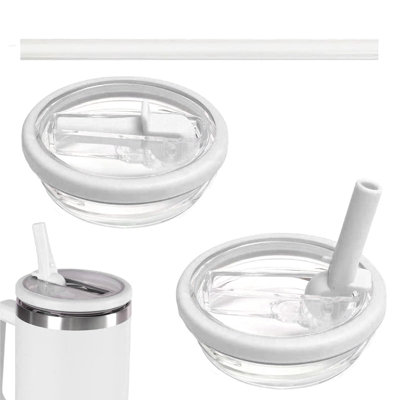 H Flip Straw Lid Replacement, Spill Proof Tumbler Lid for 40oz Cups with Straw