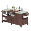 Chariot de cuisine d'extérieur avec évier, table de préparation pour barbecue en bois massif avec rangement pour patio-1363739399