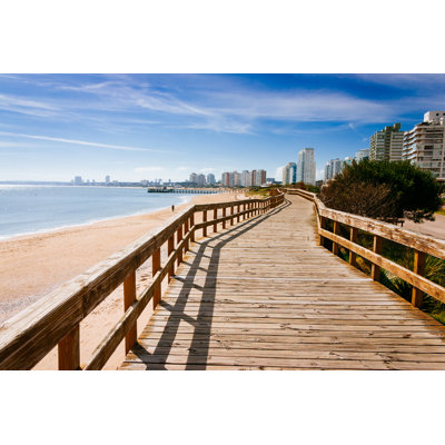 Deck At The Beach In Punta Del Este by Brupsilva - Wrapped Canvas Print